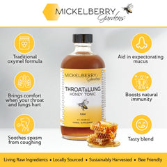 Mickelberry Gardens pouring honey close-up highlighting smooth texture and throat coating