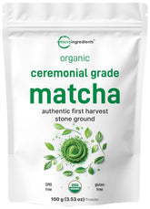 Micro Ingredients pouch front view showing label and serving info, convenient storage benefit
