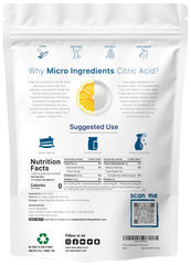 Micro Ingredients closeup of fine granular citric acid texture for quick dissolution