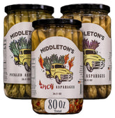 MIDDLETON'S three-jar front packaging shows variety and farm-fresh value
