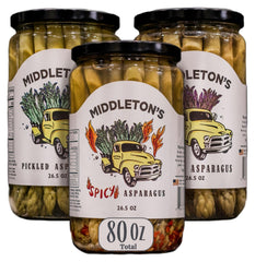 MIDDLETON'S three-jar front packaging shows variety and farm-fresh value