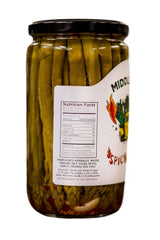MIDDLETON'S spicy asparagus brine close-up reveals bold seasoning and heat