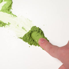 Midori Spring whisked bowl with frothy foam and vivid green color