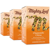 Mighty Leaf front packaging showing chamomile citrus and convenience