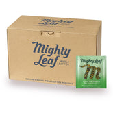 Mighty Leaf front packaging showing tropical green tea, convenient 100-count