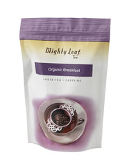 Mighty Leaf front pouch showing 1 lb bulk packaging and clear label representing freshness