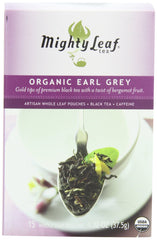Mighty Leaf individually wrapped pouch being opened to preserve freshness and aroma