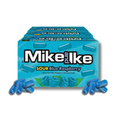 Mike & Ike front packaging showing vibrant blue raspberries and bold branding for quick recognition