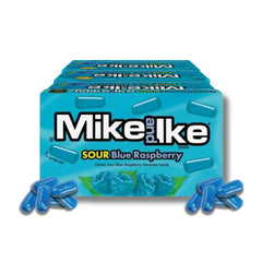 Mike & Ike front packaging showing vibrant blue raspberries and bold branding for quick recognition
