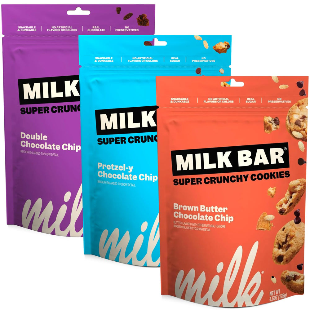 Milk Bar front packaging showing three resealable bags and clear branding, great for gifting