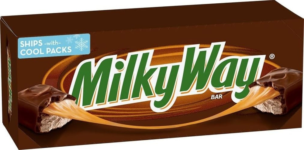 Milky Way front packaging box showing 36-count supply and easy storage benefit