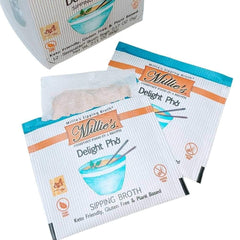Millie's Vegetable Broth dissolving in a mug offering a warm fast-sip benefit