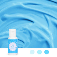 Milovin light blue tube close-up highlighting nozzle and vivid pigment for precise dosing