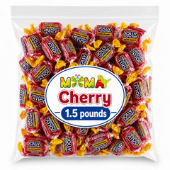 MIMA MIMA front-of-bag shows bulk cherry candies ready to display