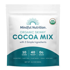 Mindful Nutrition front packaging showing organic skinny hot cocoa benefits