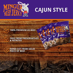 Mingua beef jerky close-up of hand-cut strips highlighting chewy texture
