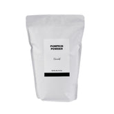 Minimalist pumpkin powder front packaging showing resealable bag and clean design for easy storage