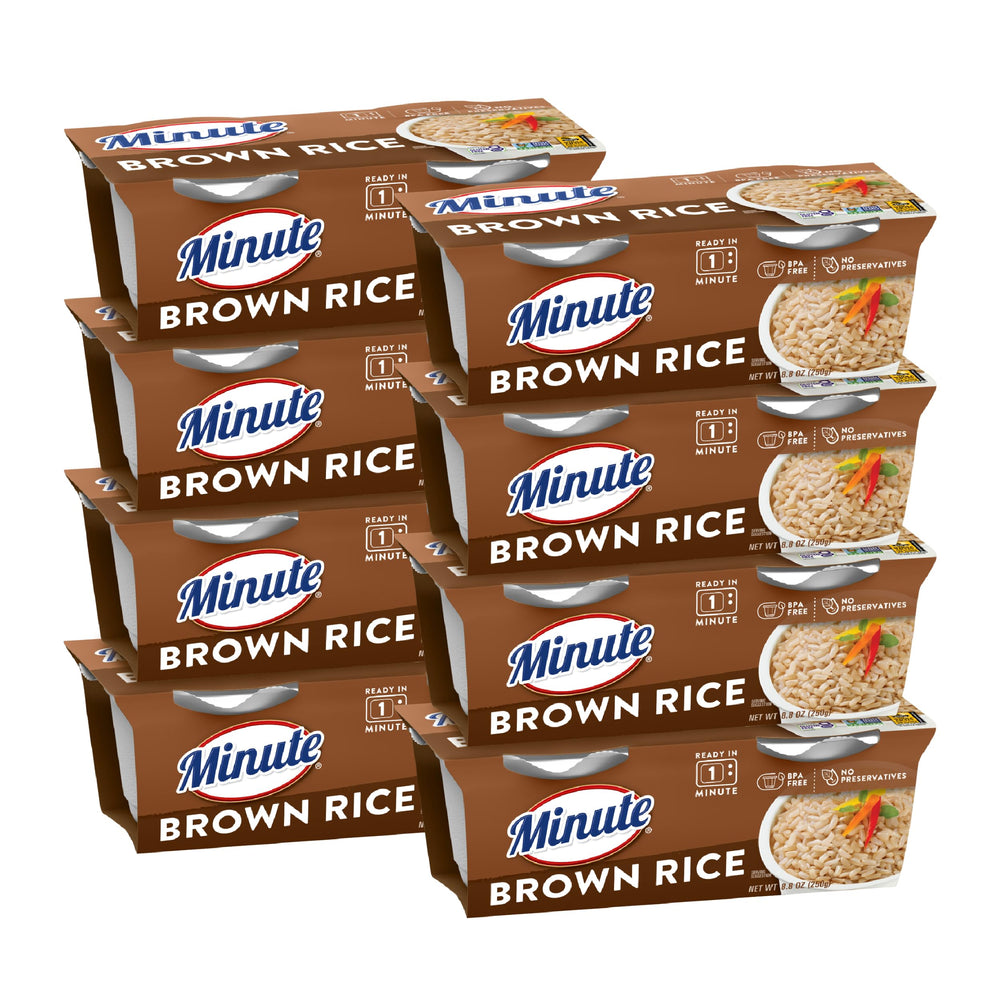 Minute front packaging showing 8-count pack and quick-cook benefit