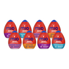 Mio front packaging showing all eight bottles and flavor variety for easy selection