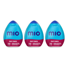 MiO front packaging showing three bottles and bold fruit punch flavor boost