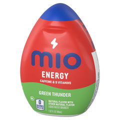 Mio Green Thunder liquid texture close-up displaying concentrated green apple color