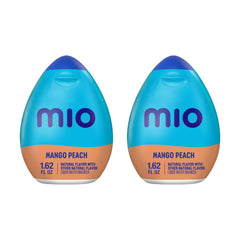 Mio bottle front packaging showing mango peach flavor and convenience