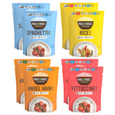 Miracle Noodle front packaging showing variety pack and convenience benefit