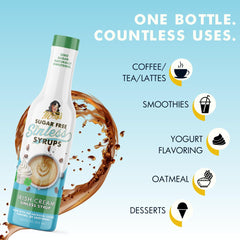 Miss Mary's syrup blended into coffee illustrating creamy flavor and keto-friendly indulgence