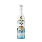 Miss Mary's brand vanilla syrup front label showing bottle and flavor benefits