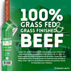 Mission Meats individually wrapped 1oz stick emphasizing portable protein