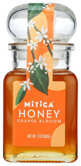 Mitica apothecary jar front view showing label and golden honey benefit: attractive gift
