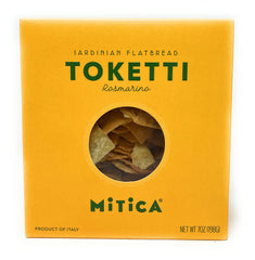 Mitica Toketti front packaging showing brand and rosemary flavor for easy identification and gifting