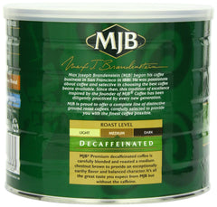 MJB brewed cup in kitchen scene showing decaf enjoyment any time