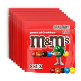 M&M'S front packaging showing grab-n-go bag and resealable zipper benefit