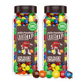 M&M'S front packaging showing two resealable jars and colorful candy for easy party serving