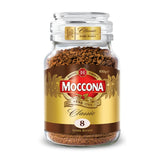 Moccona dark roast jar front view showing elegant packaging and bold flavour