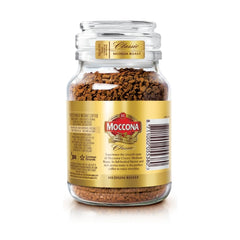 Moccona coffee granules close-up showing freeze-dried texture and fast dissolution