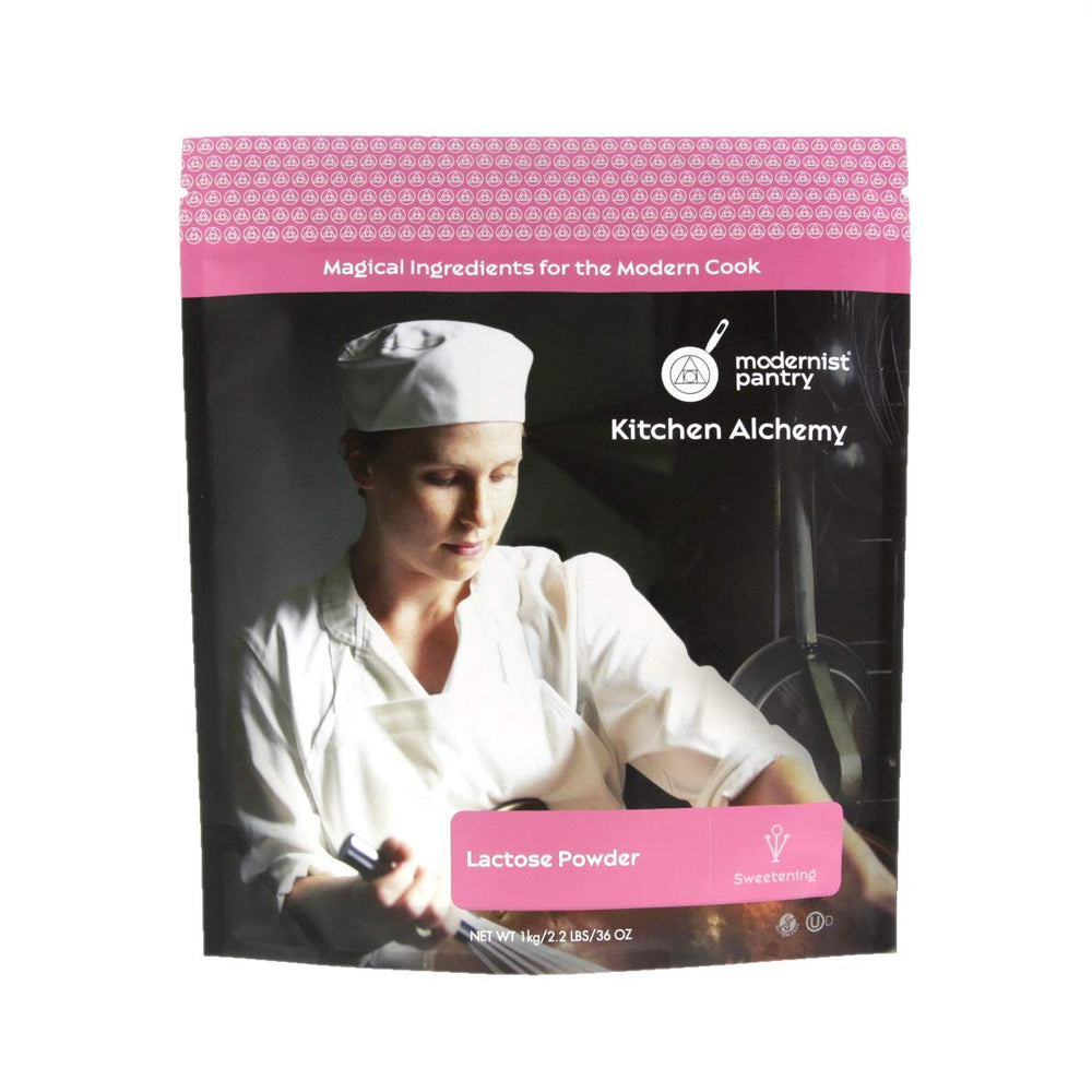 Modernist Pantry front packaging showing 1 kg lactose powder and clear label benefits