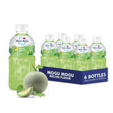Mogu Mogu front packaging showing melon juice bottles and clear labels for grab-and-go benefit