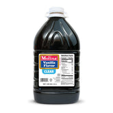 Vanilla Molina front view of one-gallon clear vanilla bottle showing packaging and brand benefit