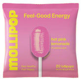 Mollipop front packaging showing pink lemonade flavor and resealable bag for convenience