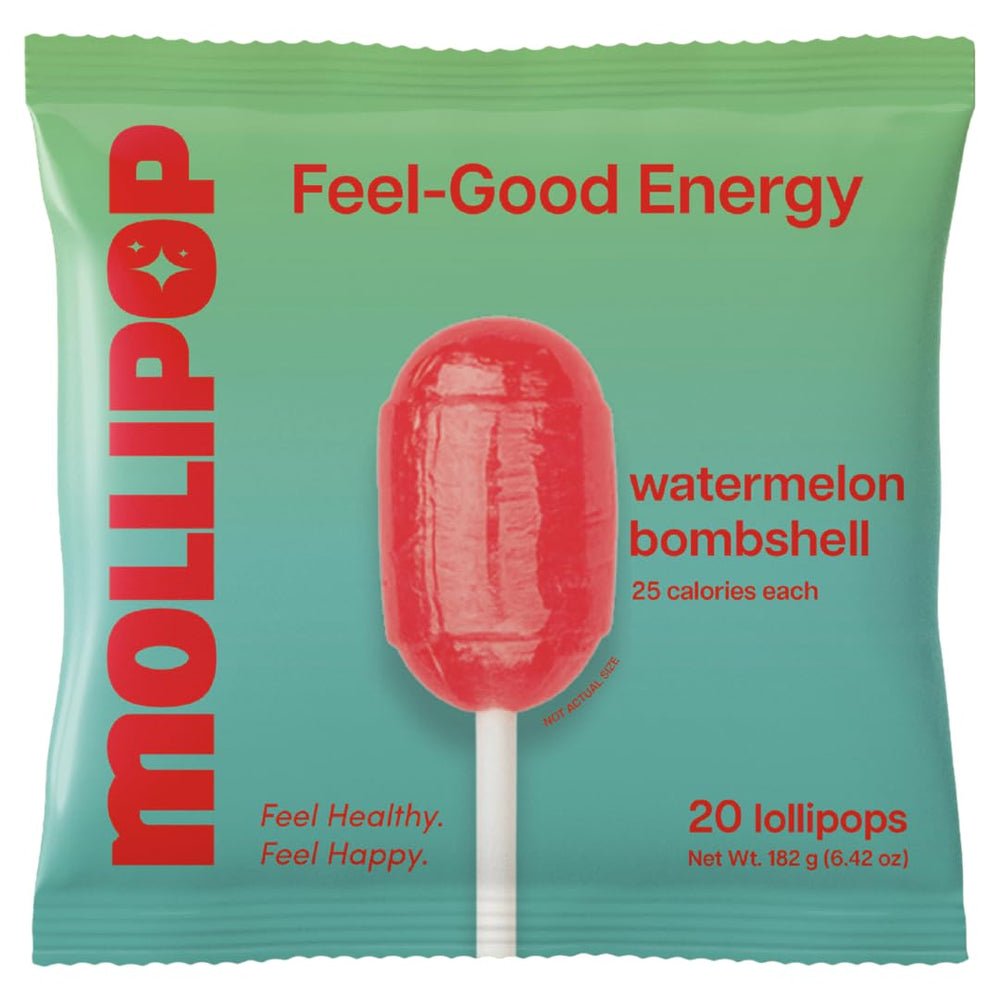 Mollipop front packaging showing watermelon pops and resealable bag benefit