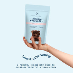 Close-up of Mommy Knows Best mix texture highlighting oats, brewers yeast, and flaxseed support