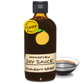Momofuku bottle front view showing packaging and easy-pour neck for precise seasoning