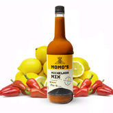 Momo's bottle front label showing brand and citrus-based mixer benefit
