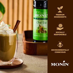 Monin chai concentrate used in a dessert cocktail illustrating flavor versatility
