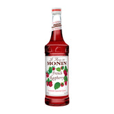 Monin French Raspberry syrup bottle front label showing brand and flavor, ideal for clear shelf appeal