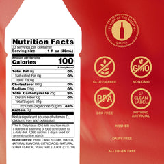 Monin guava pour closeup capturing syrup texture and smooth mixing benefit