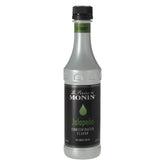 Monin jalapeño 375ml bottle front view shows clear label and authentic flavor