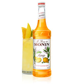 Monin mango syrup bottle front label showing size and brand, adds consistent tropical flavor